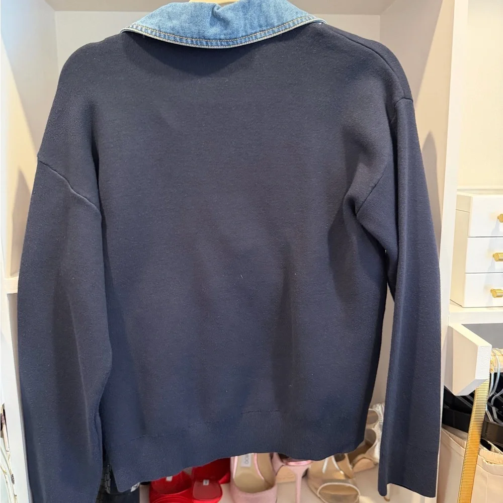 Sandro Deep Blue Knit Sweater - Picture 2 of 3